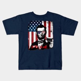 Celebrate This National Day of Treason With A Little Day Drinkin' & Your Friend, Honest Abe Lincoln!  Happy Birthday America! Kids T-Shirt